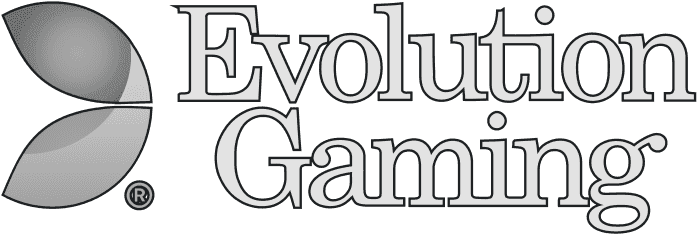 Logoen til evolution gaming, et selskap som spesialiserer seg på videostreaming av live kasinospill.
