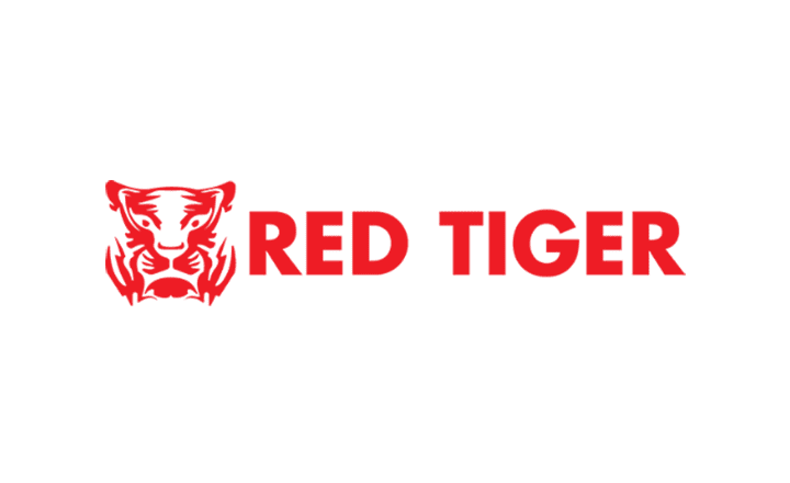 Logo med stilisert rødt tigerhode over ordene 