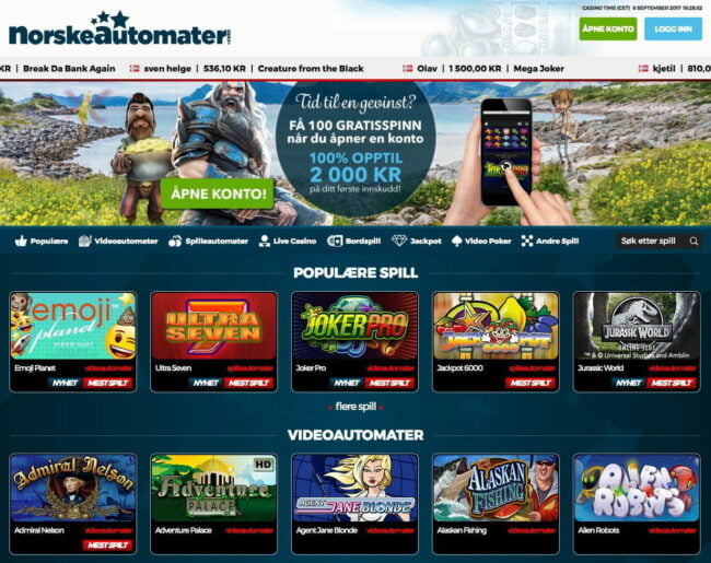 Norske Automater - Et Ekte Norsk Casino | Oppdatert Februar 2021.