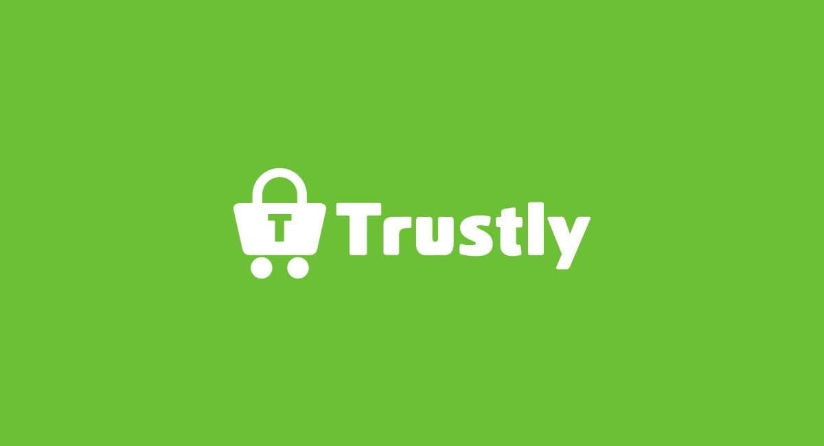 Logoen til Trustly casinoer på en grønn bakgrunn.