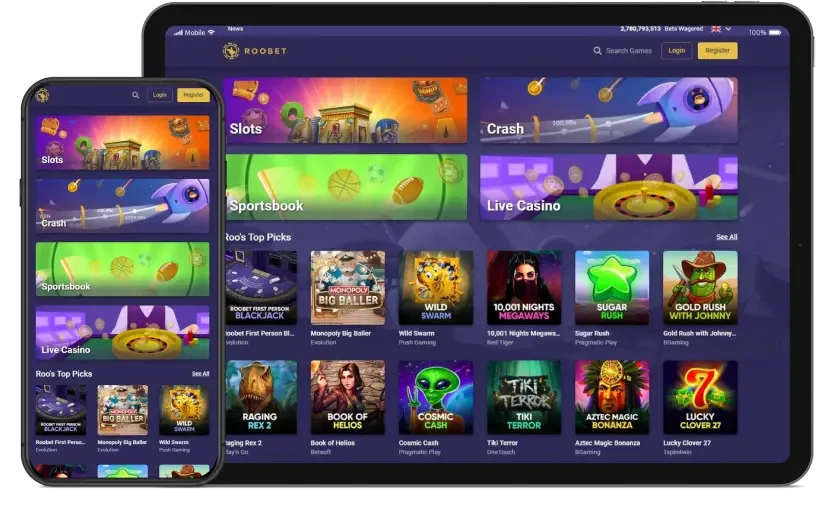roobet casino mobil screenshot
